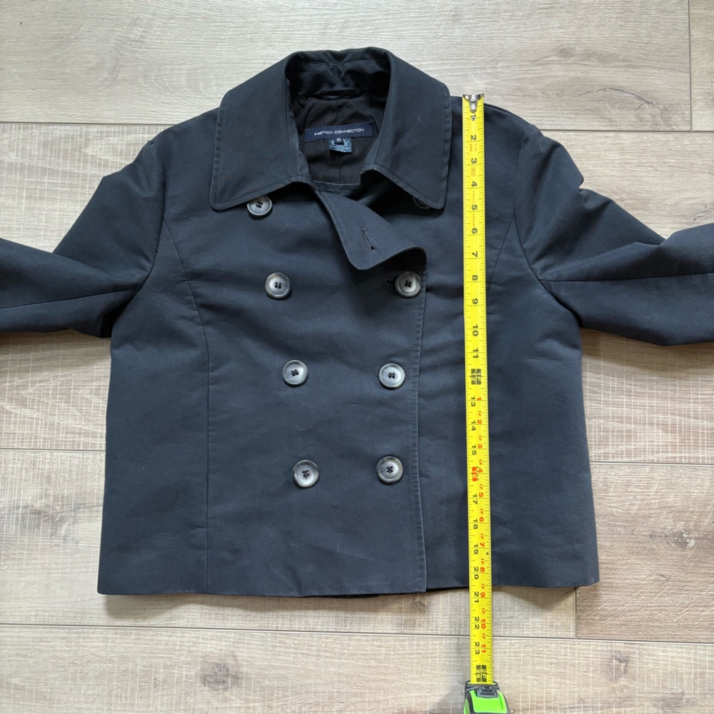 French Connection Cropped Navy Trench - Picture 5 of 7